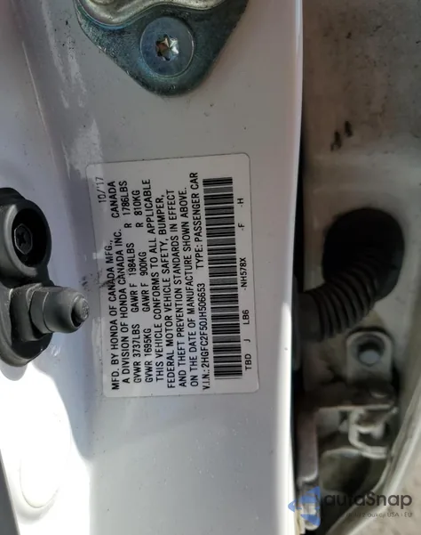 2018 Honda Civic Lx from USA, damaged, VIN 2HGFC2F50JH506653